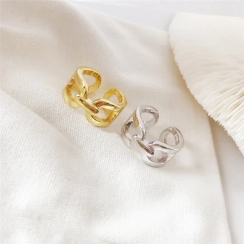 

Sole Memory Creative Mini Chain Hollow 925 Sterling Silver Female Resizable Opening Rings SRI619