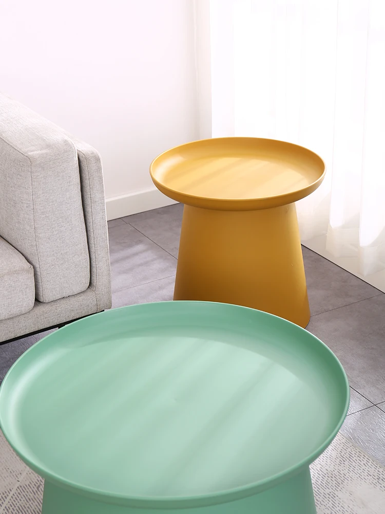New Nordic Plastic Round Tea Table Quality Coffee Table Modern High Quality Side Desk Home Living Room Furniture Two Size