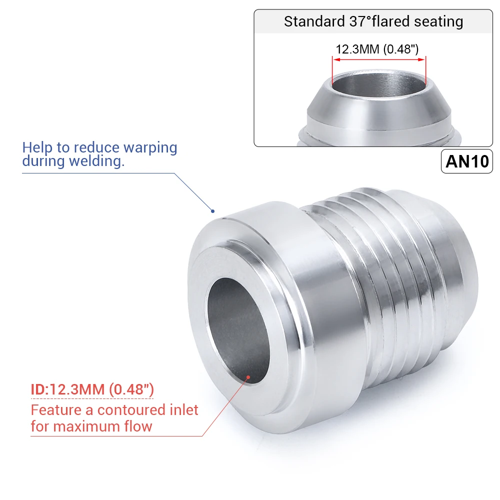 AN4/6/8/10/12 45 Degree Female To Male Full Flow Adapter Fitting 