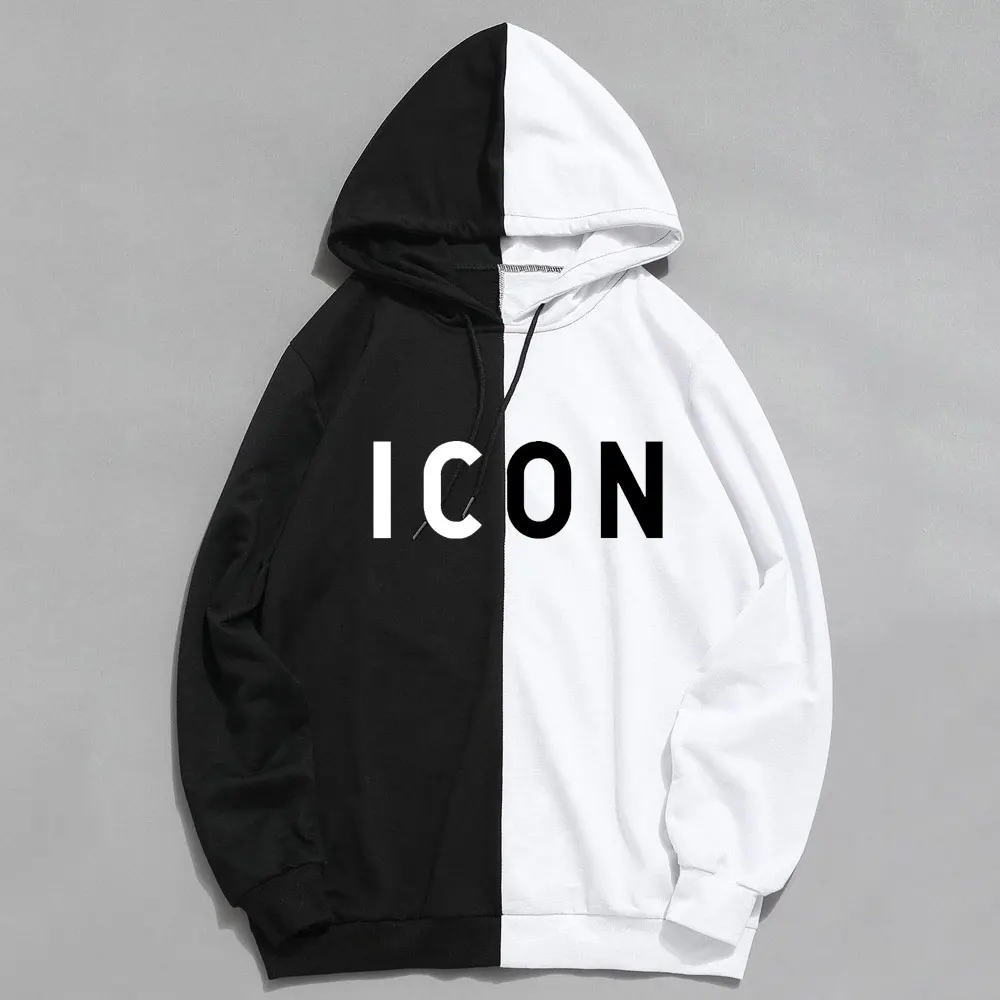 2020 Spring Thin Section Men Women Icon Hoodies Letters Print Pullovers Hip Hop Loose Solid Female 1