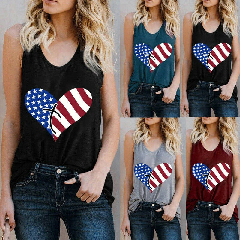 Saham As Wanita Seksi Jantung Dicetak Longgar Nyaman Rompi Cami Kaos Katun Kaos Tanpa Lengan Blus Wanita Musim Panas Tank Top Tank Top Aliexpress