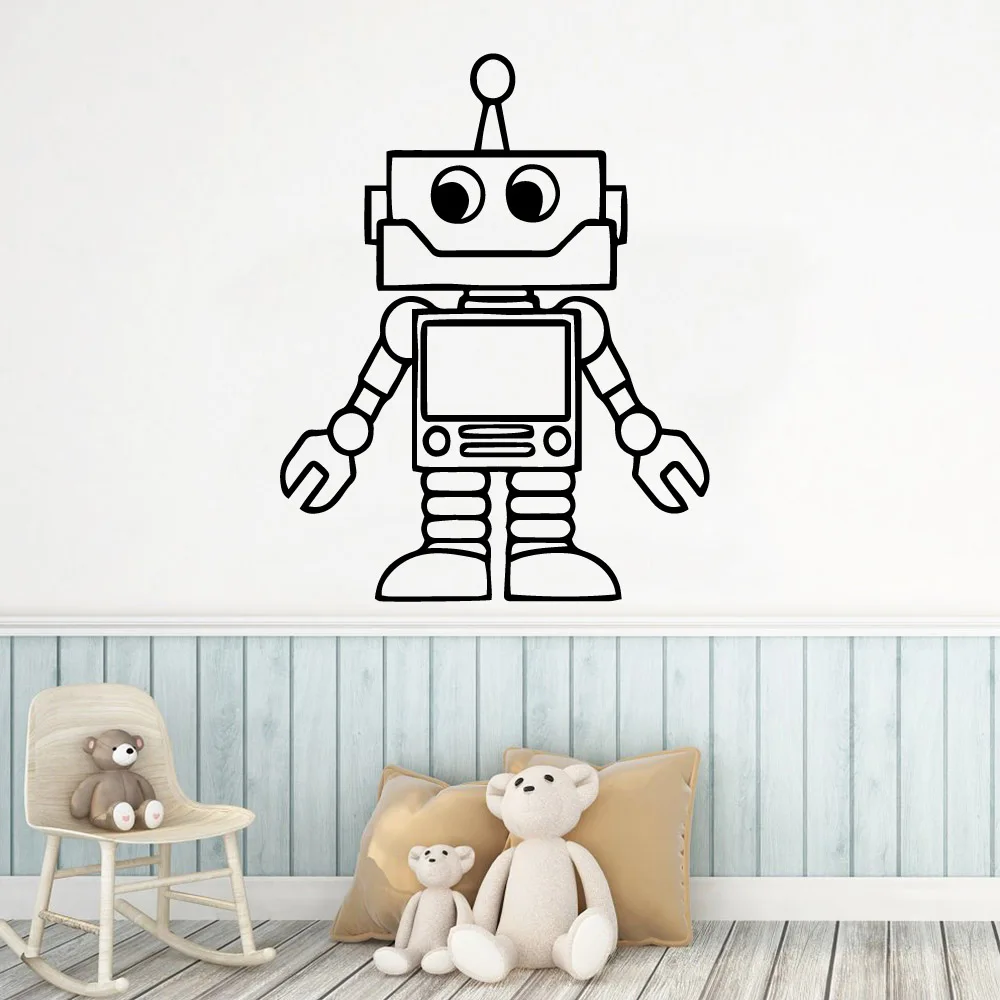 Мультяшные домашние украшения robort виниловые настенные наклейки для домашнего