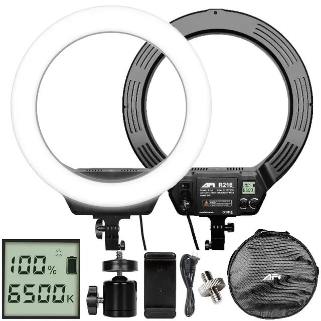 $US $62.65  16'' 320 Pcs Led Ring Light With battery 3200-6500K Dimmable Photographic Lighting Ring Lamp Selfie