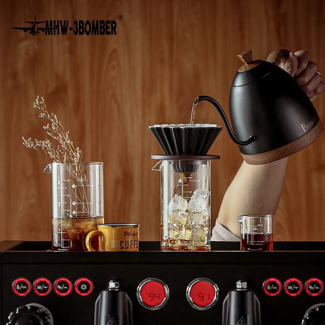 Mhw-3Bomber Kávémegosztó Edény 500 Ml Üveg Újrafelhasználható Hőálló Mérés Csésze Csepp Kávéfőző Szerszámok Barista Kiegészítők - Image 4