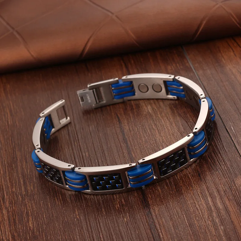 Oktrendy Titanium Health Magnetic Bracelet Blue Color Luxury Bangles & Bracelets Friendship Charge Bracelets Therapy Jewelry