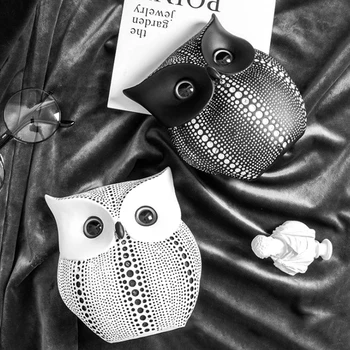 

Creative Owl Bird Craftsmanship Design Resin Ornaments Home Office Desktop Decor Art Craft Traditional Embellishments