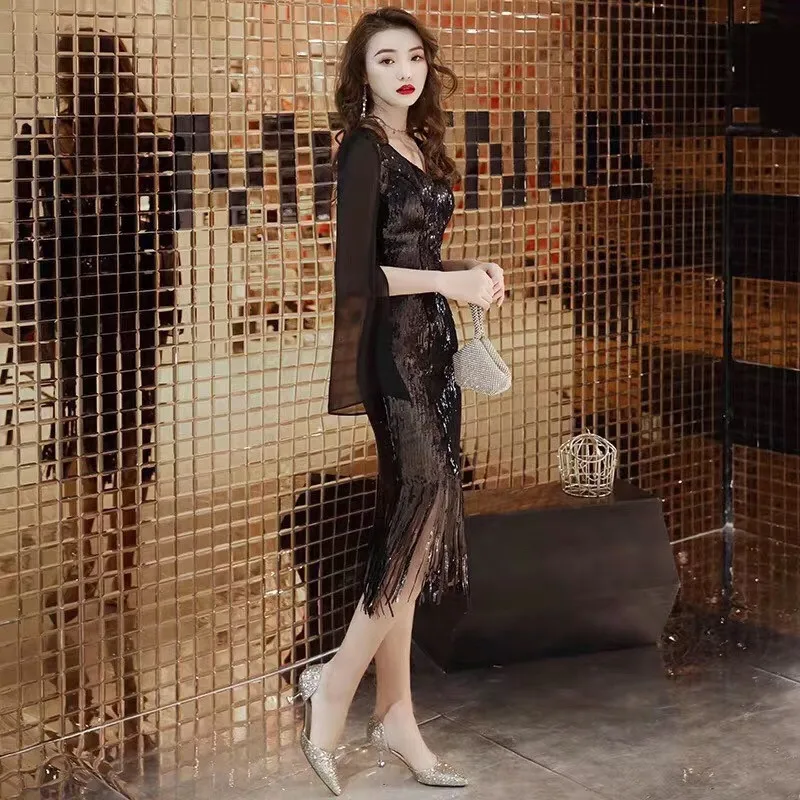 Сексуальное платье с пайетками Для женщин Bodycon с серебристыми блестками вечерние платья с длинным рукавом и разрезами блесток клуб платье золотого сияния к требованиям заказчика; сверкающие; вечернее платье