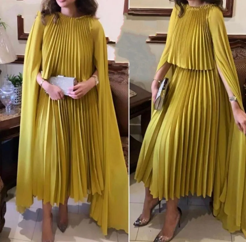 

New Satin Dubai Arabic Ankle Length Evening Dress 2024 robe de soiree Celebrity Dresses Prom Gowns vestidos de fiesta de noche