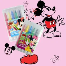 Детский вращающийся сверкающий водорастворимый шелковистый карандаш 6 цветов в коробке безопасный нетоксичный карандаш для молодых студентов