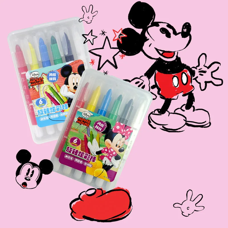 

Children Rotating Dazzling Bar Water-Soluble Silky 6 Color Boxed Color Crayon Safe Non-toxic Young STUDENT'S Crayon