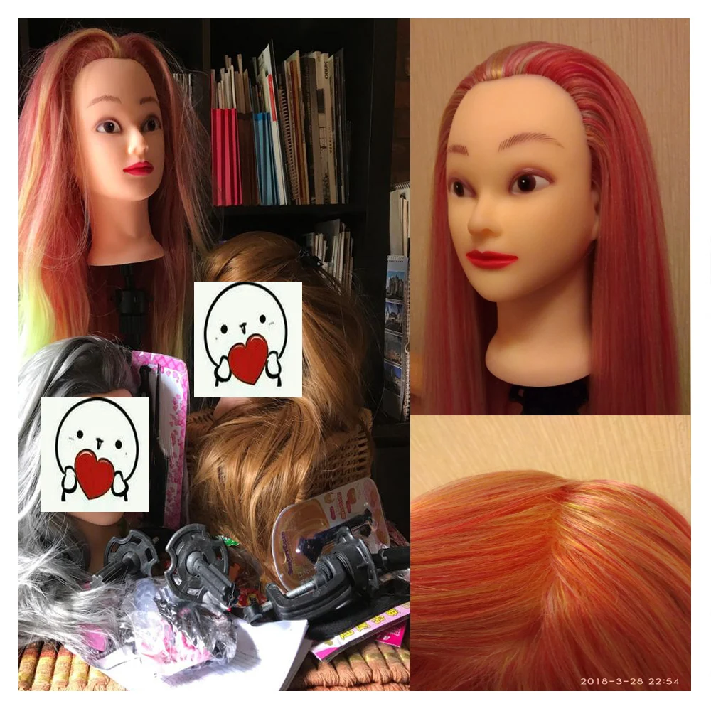 28 &quotдлинные волосы манекен Золотая Рыбка красная тренировочная голова для
