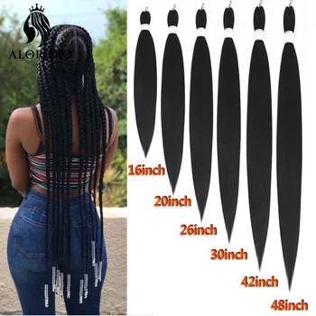 16/20/22/26/30/42/48Inch Braiding Hair Pre Stretched Long Jumbo Braid Hair Synthetic Box Braids Extension Yaki Texture Fake Hair 1