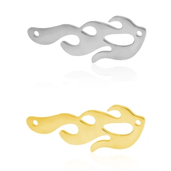

5pcs/lot Stainless Steel Charm Pendants Punk Flame Harajuku Streetwear Unisex Diy Necklace Accessory Chain Choker Jewelry Making
