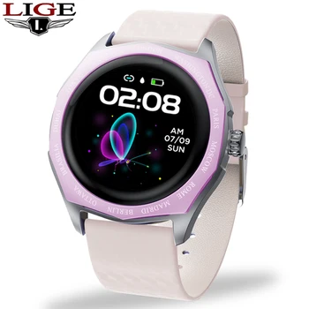

LIGE New Smart Watch Women Heart Rate Blood Pressure Sport Multi-function IP67 Waterproof Variable Color Strap Ladies Smartwatch