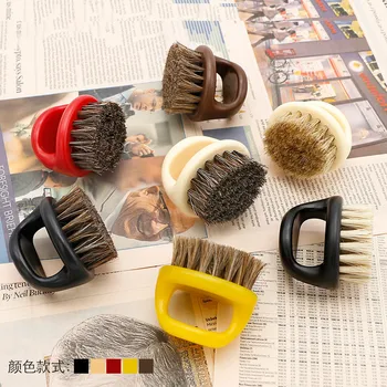 

2 Pcs Ring Design Horse Bristle Men Shaving Brush Plastic Portable Barber Beard Brushes Salon Face Cleaning Razor Brush