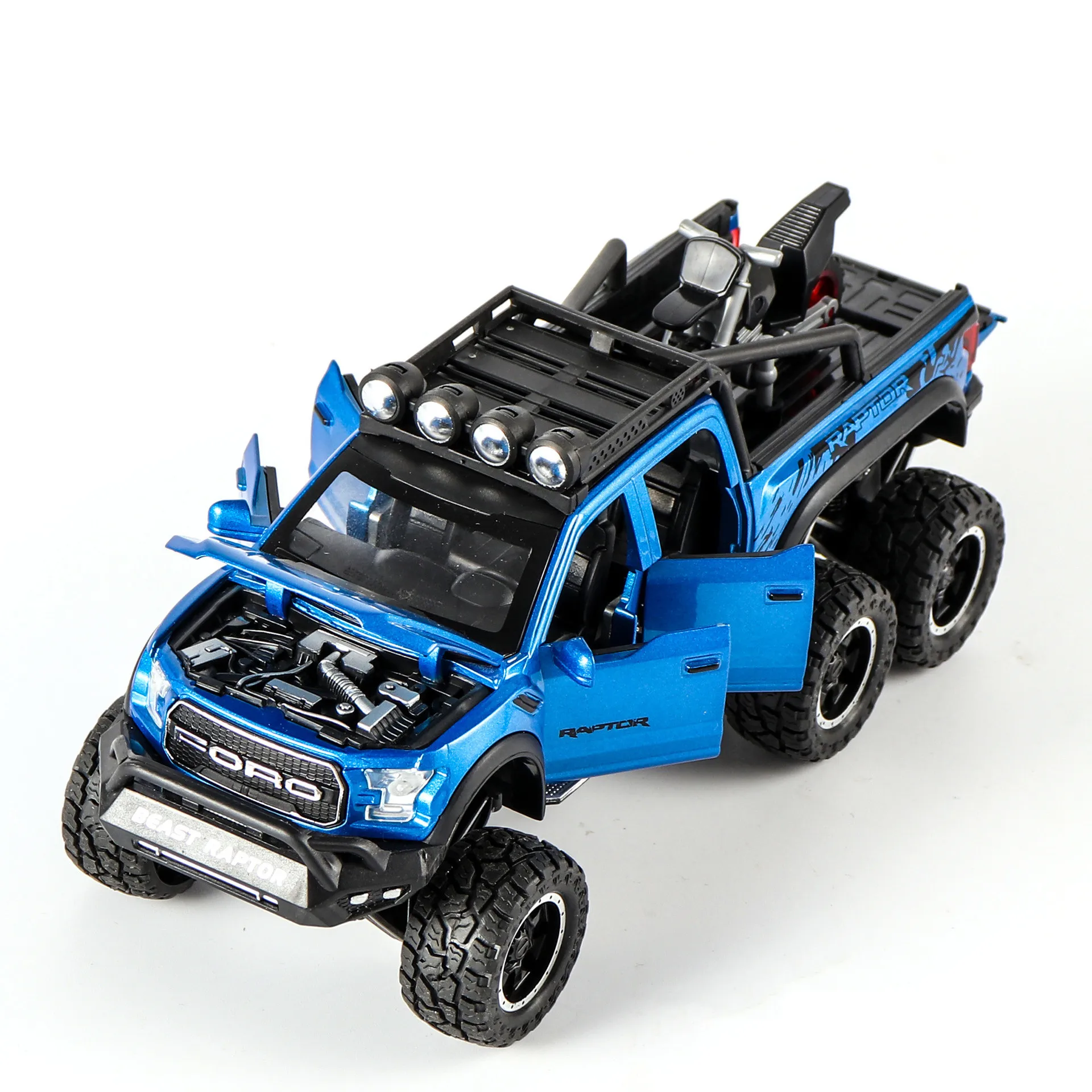 Горячая Распродажа 1:28 Новинка Ford F150 Raptor модель сплава литье под давлением звук и