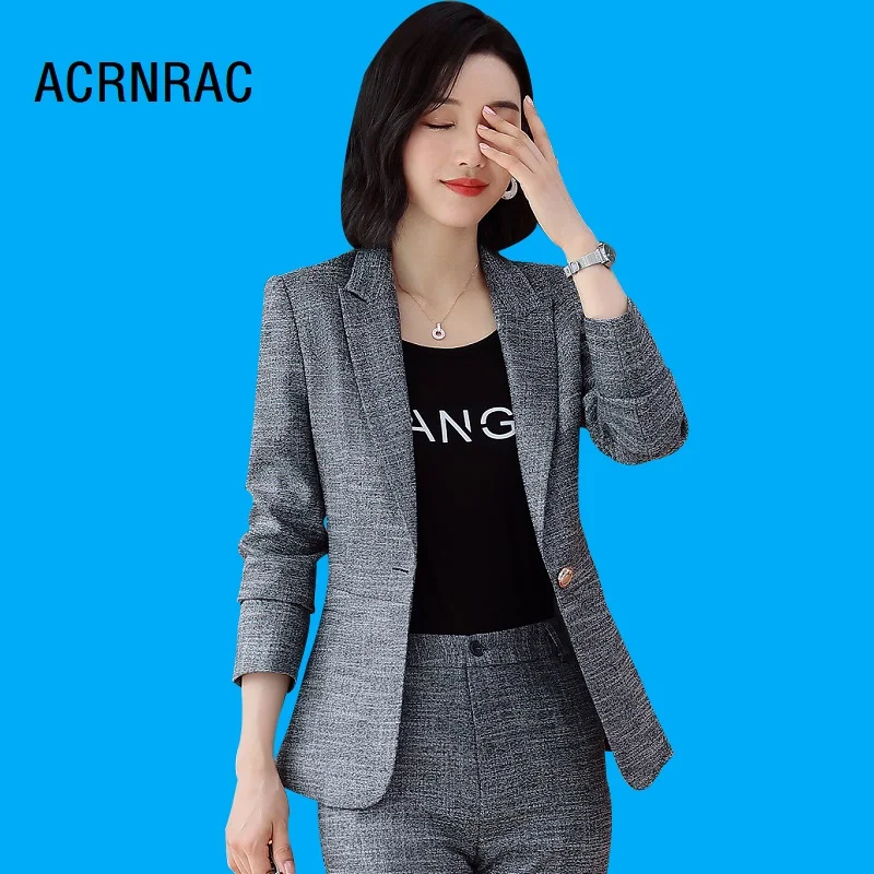 

Women suits Slim spring Plaid jacket Pants 2-piece set OL Formal Business Women pants suits Woman set suits 361