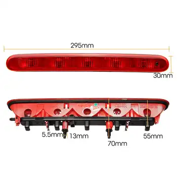 

New 12V Car Rear Additional Third Brake Light High Mount Stop Lamps 6350K5 Red Rear Stop Light For Peugeot 206