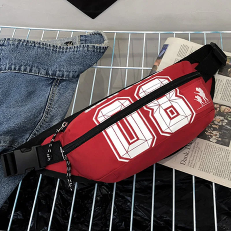 Red Waist pack Новинка, Мужская поясная сумка, Женская поясная сумка, Уличная Хип-Хоп сумка, унисекс, сумки с бананами, Сумка с буквами в виде почек, нагрудная сумка для мужчин, сумка на плечо в стиле хип-хоп - Цвет: Red Waist pack