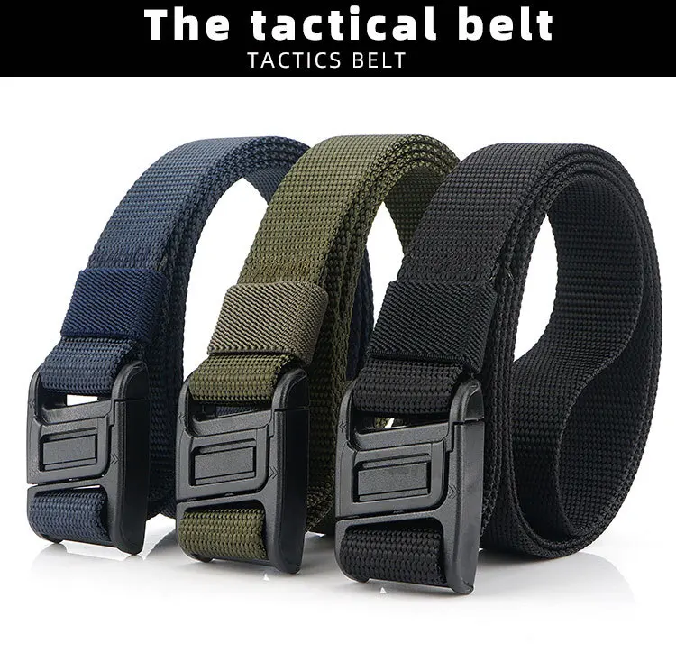 BOKADIAO Military Army Combat man Canvas Belt Magnetic buckle Tactical Belts For Men Nylon Outdoor Training Waistband male strap