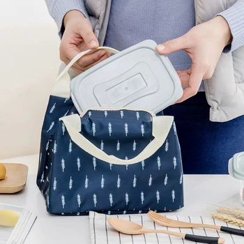 

Portable Large Capacity Waterproof Food Pack Storage Zipper Thermal Insulated Lunch Bag Cooler Men Handle Carrying Picnic Floral