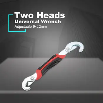 

2020 New Two Heads Multi-Function Universal Wrench Adjustable Grip Wrench 9-22mm Ratchet Wrench Spanner Hand Tools for Pipes
