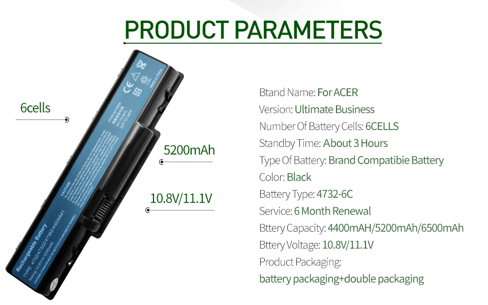 ApexWay ноутбук Батарея для ACER AS09A31 AS09A41 AS09A51 AS09A61 AS09A71 AS09A73 AS09A75 AS09A90 AS09A56 5732 4732 5516 5517