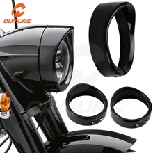 OUMURS мотоцикл " 4,5" фара обшивка кольцо Головной фонарь черный для Harley Road King Electra Street Glide FLHX FL Softail