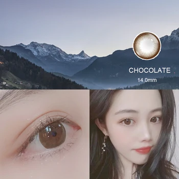 

3 kind Choco Beautiful Pupil Color Contact Lenses Female Path 14.0-14.5mm Cute Multicolor Party Cartoon Girl Decoration Cosplay