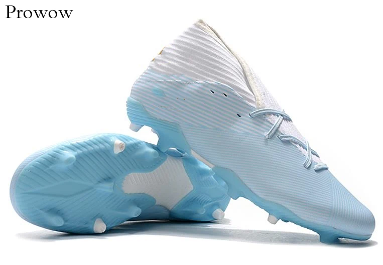 

2020 Men Football Boots Soccer Cleats Boots Long Spikes TF Spikes Ankle High Top Sneakers Soft Indoor Turf Futsal Soccer Shoes