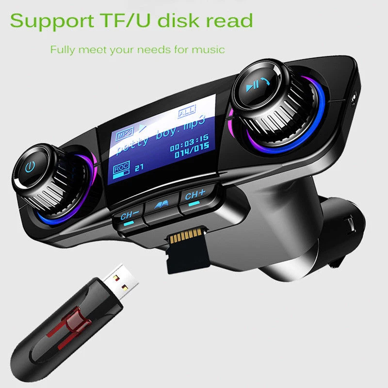 Беспроводной автомобильный Bluetooth Handsfree FM передатчик MP3 радио адаптер комплект с
