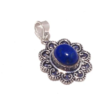 

Genuine Lapis Lazuri Pendant Silver Overlay over Copper, Hand made Women Jewelry gift