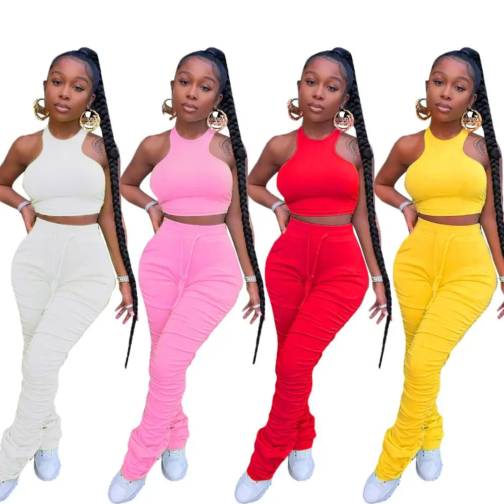 Set Women Outfits Stacked Leggings 