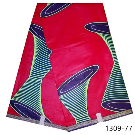 Нигерийский воск tissuse лучшая африканская ткань Анкара горячая Распродажа hojilou Африканский вышитый хлопок Анкара ткань 1309 - Цвет: 1309-77