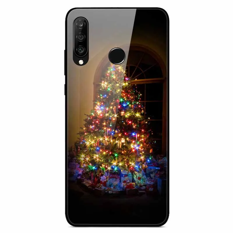 Год Рождество Чехол на для huawei Honor 20S чехол, 6,15 дюйма, закаленное стекло, задняя крышка, Жесткий Чехол для huawei Honor 20S 20 S, MAR-LX1H, бампер