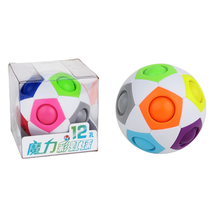 

Fun Creative Spherical Color Football Speed Rainbow Football Ball Family Party Kids Game Ball Educational Puzzle Toy Gift