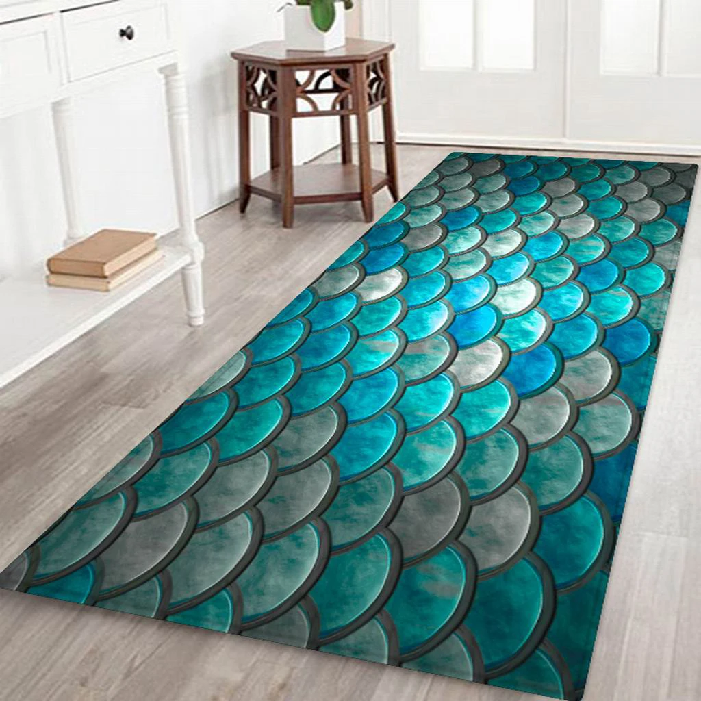 Kitchen Bathroom Floor Mat Rubber Backing Anti-slip Area Rug Carpet 3D Pattern
