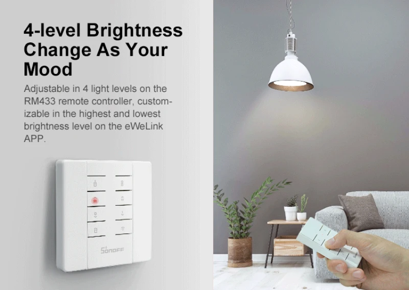 SONOFF D1 Wifi умный диммер DIY умный дом мини-модуль переключателя регулирующий светильник яркость приложение/голос/RM433 RF пульт дистанционного управления C