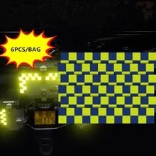 6PCS Creative Batenburg Reflective Sticker for Police Motors Trunk Car Decal Night Visible Warning Tape Decoration Made with 3M