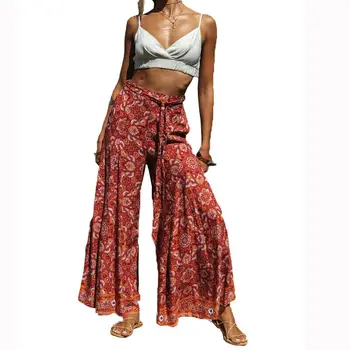 

Women Casual Print Floral Loose Trousers Pants Summer Hight Waist Casual Hoilday Pants