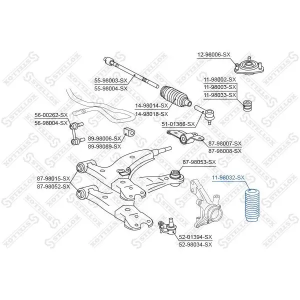 Boot shock absorber front Toyota Corolla 87-95 STELLOX 11-9
