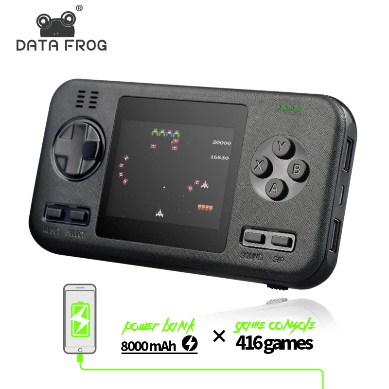 DATI RANA Palmare Portatile Retro Console di Gioco con 8000mAh Accumulatori E Caricabatterie Di Riserva Buil-in 416 Giochi classici Mini Lettore Portatile console