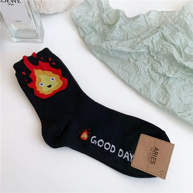 Totoro Sock No face Man Socks Anime Hayao Miyazaki Cartoon Figures Printed Korean Socken Creative Fairydust Cotton Sock 007