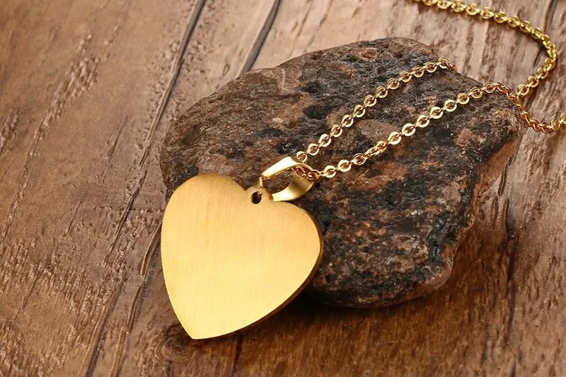 Online FXM HBB20 collar de acero inoxidable venta caliente mujeres solteras populares 30mm forma de corazón arcoíris 3 color regalo de amante joyería de las mujeres