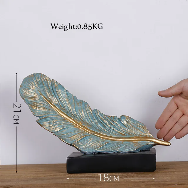 Feather Sculpture Office Decoration Room Living Room Entrance TV Cabinet Wine Cabinet Creative Resin Crafts Decoration Gift Style 2