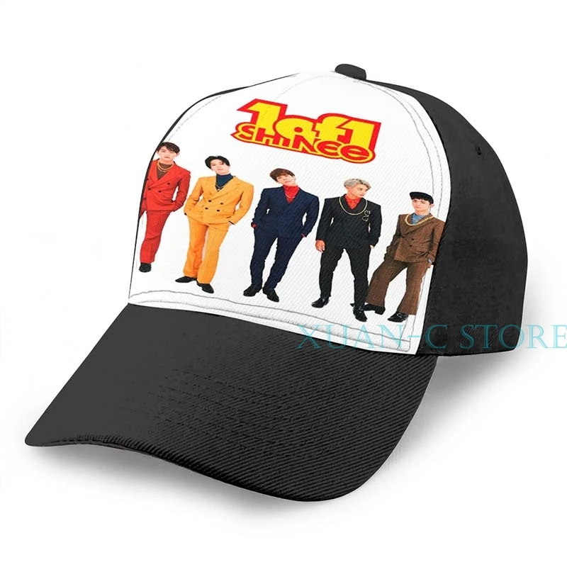 SHINee 1of1 баскетбольная кепка мужская и женская модная черная шляпа унисекс с принтом - Цвет: Black