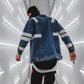 

Korean Streetwear Harajuku Blue Denim Jacket Men Jeans Jackets Loose BF Vintage Casual Coats