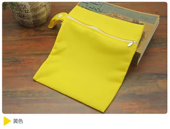 

Waterproof Zip Wet Dry Bag For Baby Infant Cloth Diaper Nappy Pouch Reusable Solid Color Portable Baby Bag Diaper Pouch