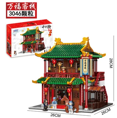 Xingbao 01002 создатель город улица китайское здание таверна игрушки 01021 01004 шелковые боевые искусства Модели Строительные блоки 01024 - Цвет: 01022