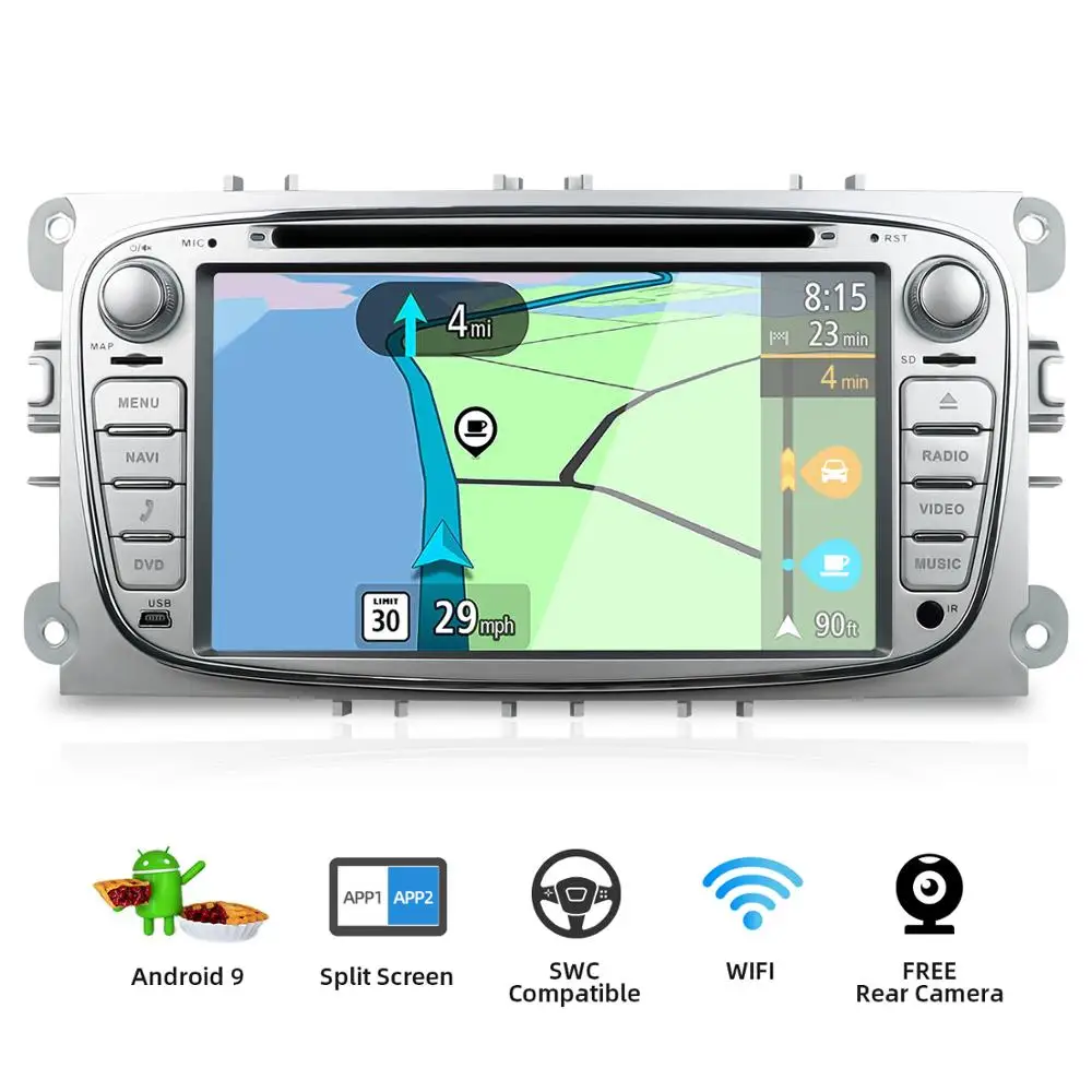 

4G+64G Android 9.0 Car DVD Player 2 Din Radio GPS Navi for Ford For Focus Galaxy Mondeo S max Audio Stereo Head Unit autoradio